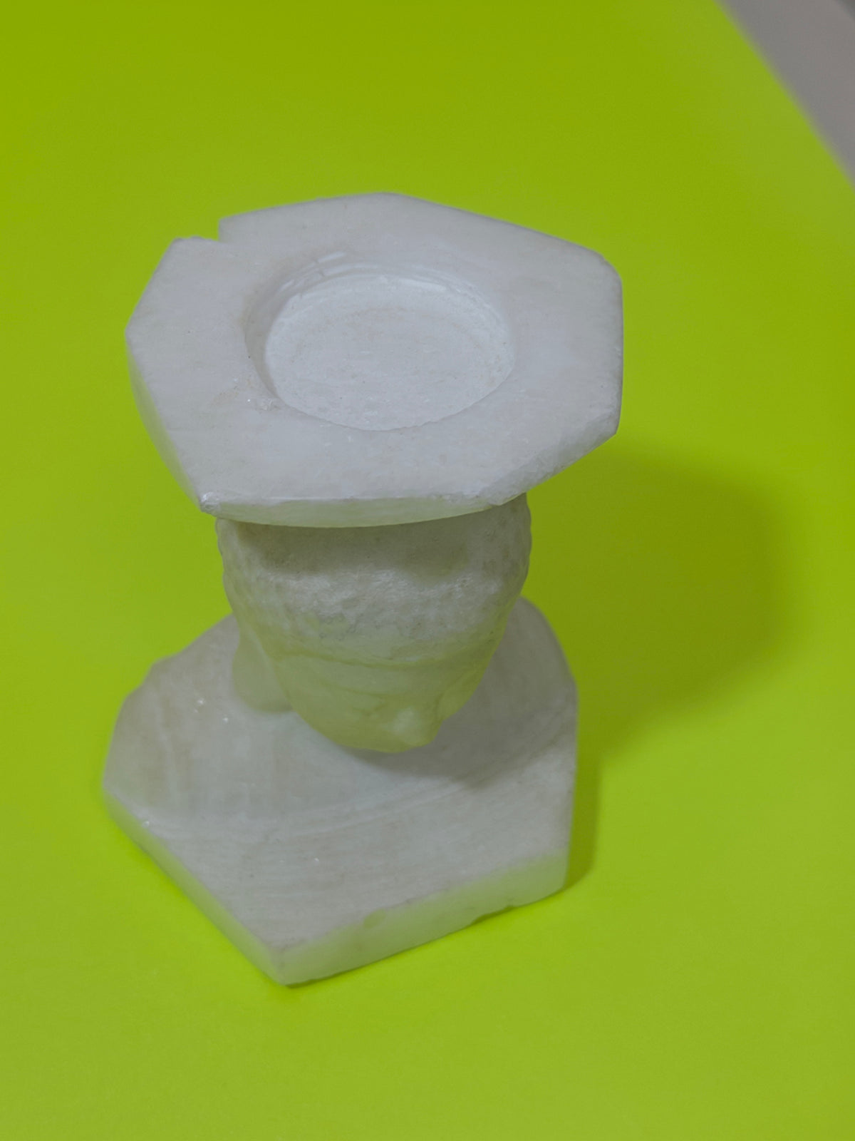 Carved Marble Buddha Candle Holder