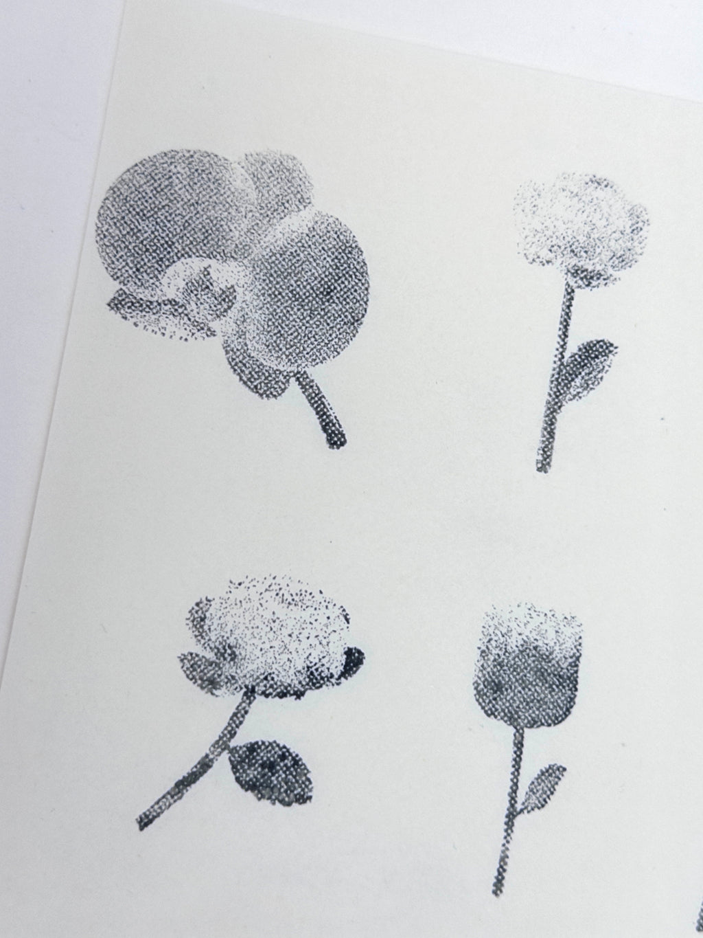 Halftone Floral Specimen Stamp Set (9 Motifs)